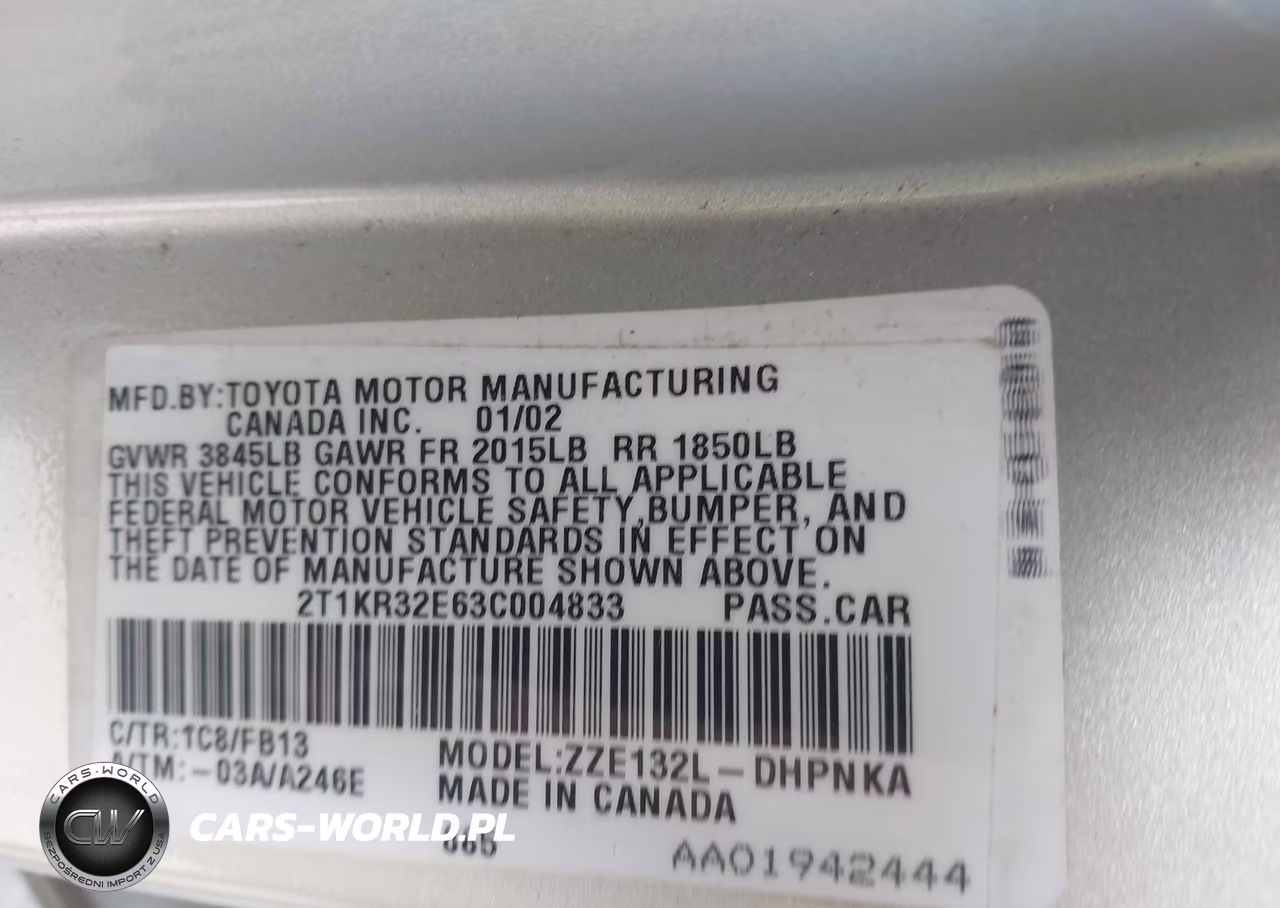 2003 Toyota Matrix Xr VIN:2T1KR32E63C004833 - 9