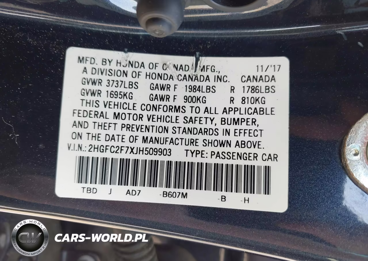 2018 Honda Civic Ex VIN:2HGFC2F7XJH509903 - 9