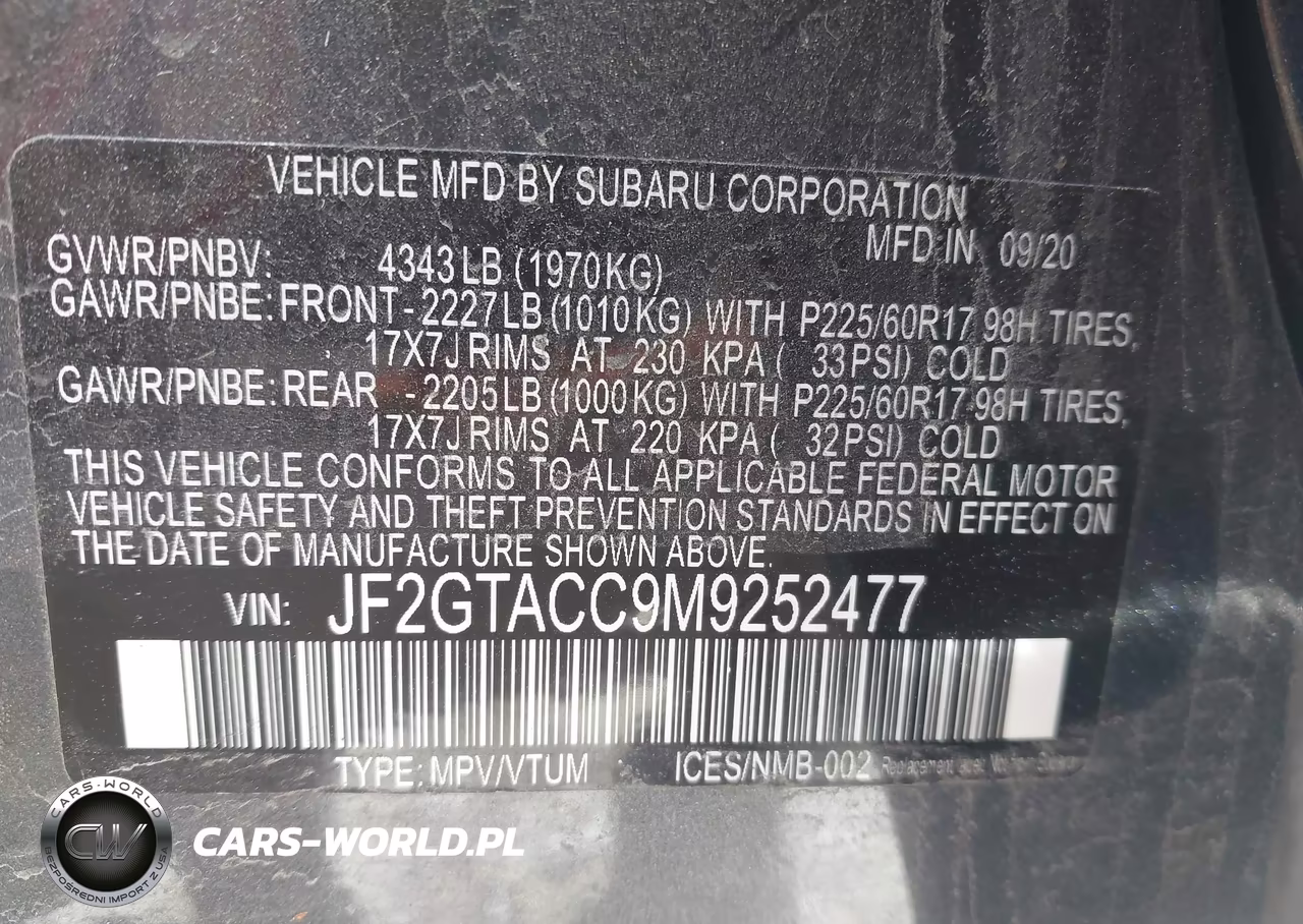 2021 Subaru Crosstrek Premium VIN:JF2GTACC9M9252477 - 9