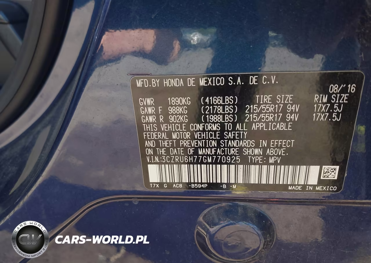 2016 Honda Hr-V Ex-L VIN:3CZRU6H77GM770925 - 9