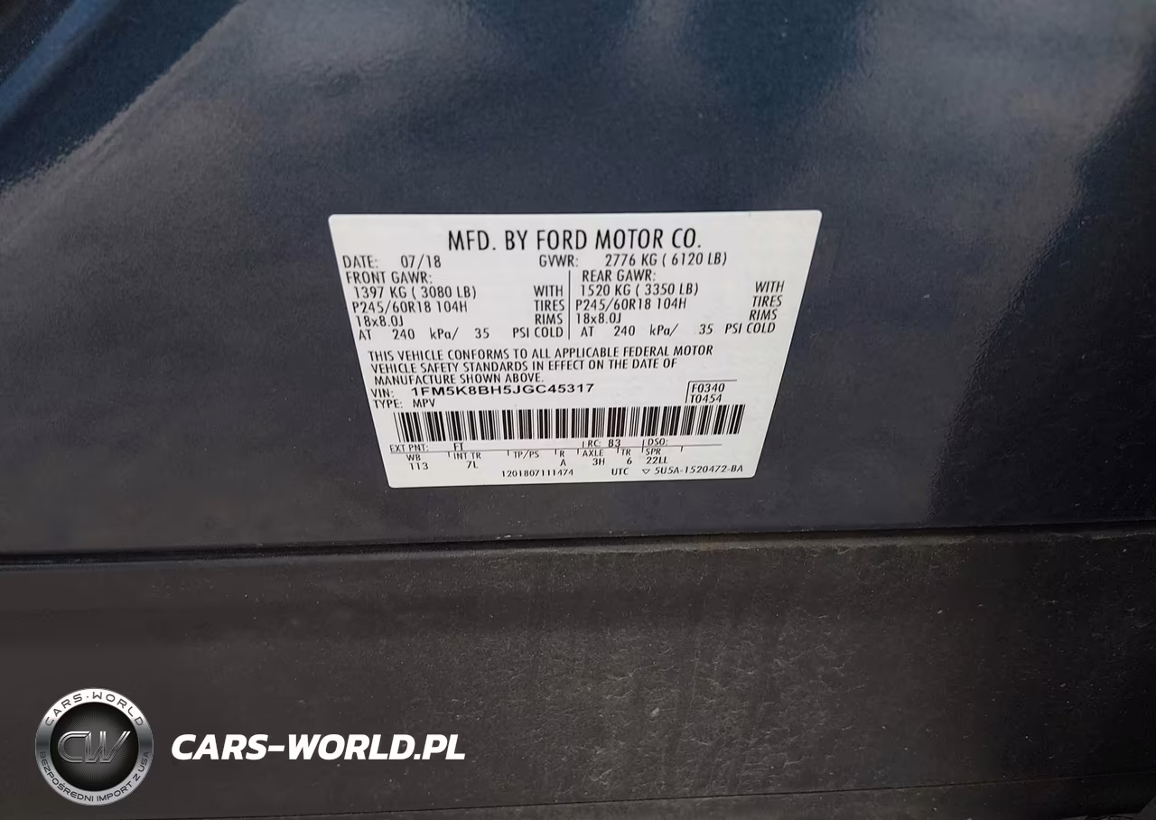 2018 Ford Explorer VIN:1FM5K8BH5JGC45317 - 9