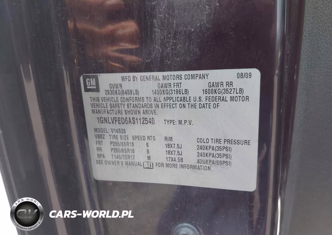 2010 Chevrolet Traverse Lt VIN:1GNLVFED6AS112540 - 9