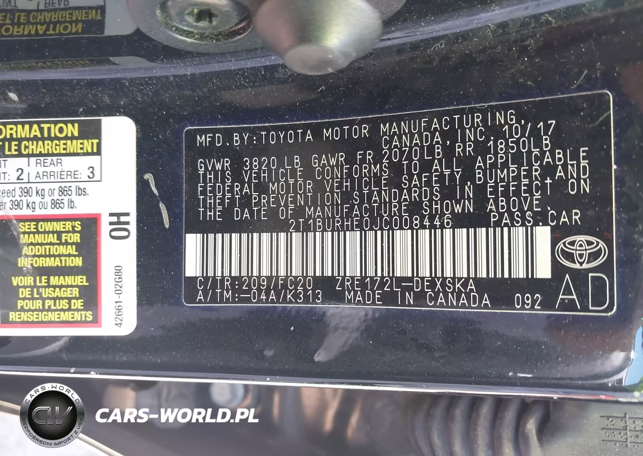 2018 Toyota Corolla Se VIN:2T1BURHE0JC008446 - 9