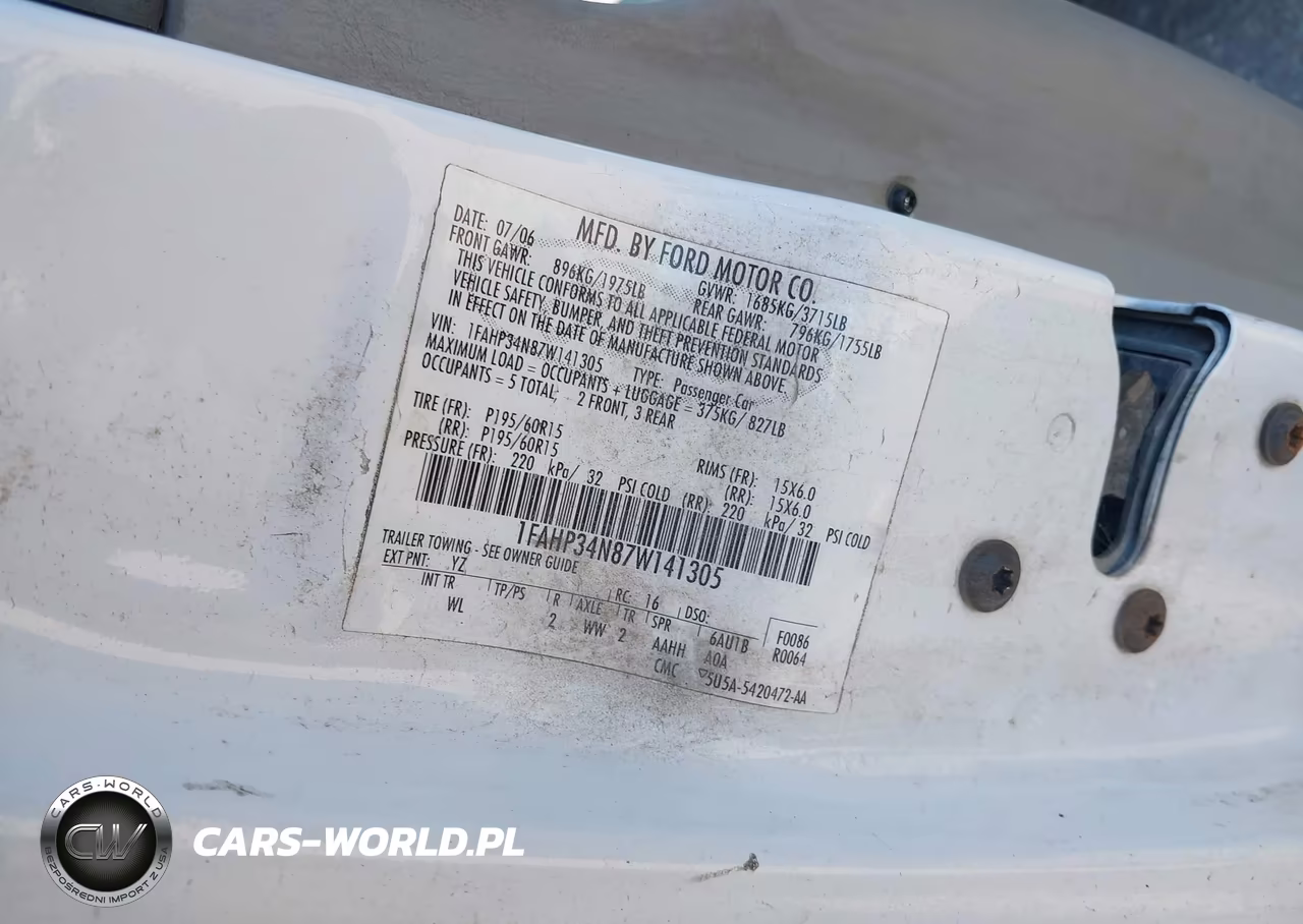 2007 Ford Focus S-Se-Ses VIN:1FAHP34N87W141305 - 9