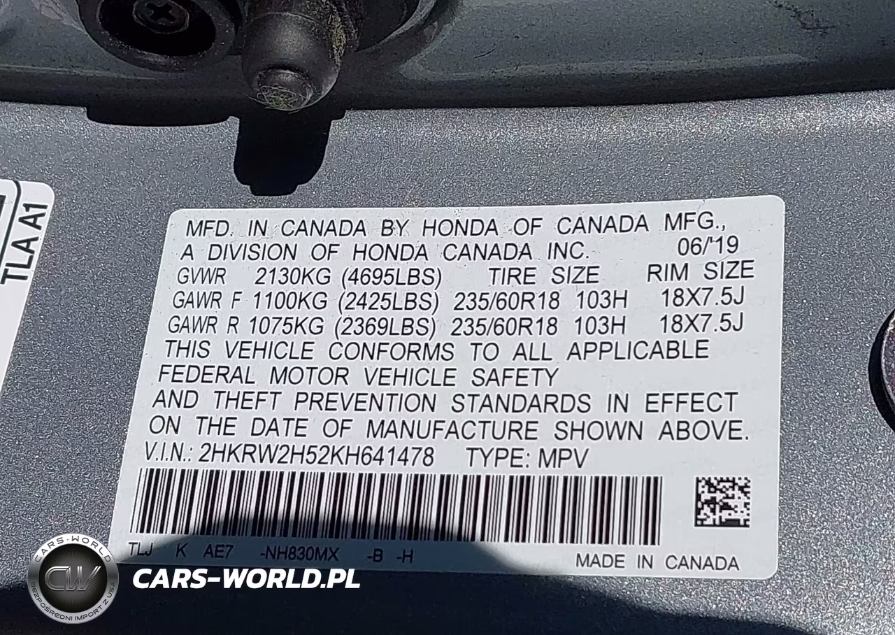 2019 Honda Cr-V Ex VIN:2HKRW2H52KH641478 - 9