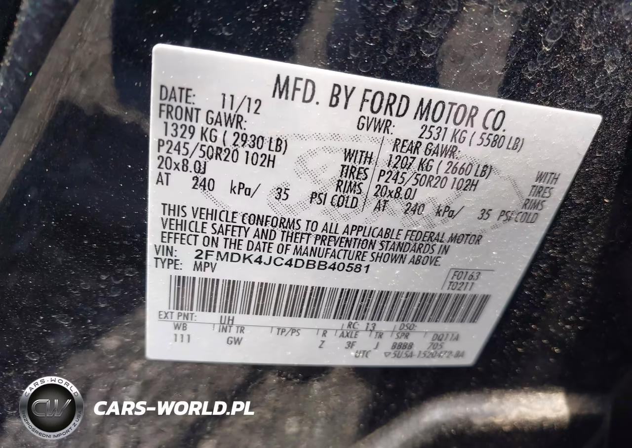 2013 Ford Edge Sel VIN:2FMDK4JC4DBB40581 - 9