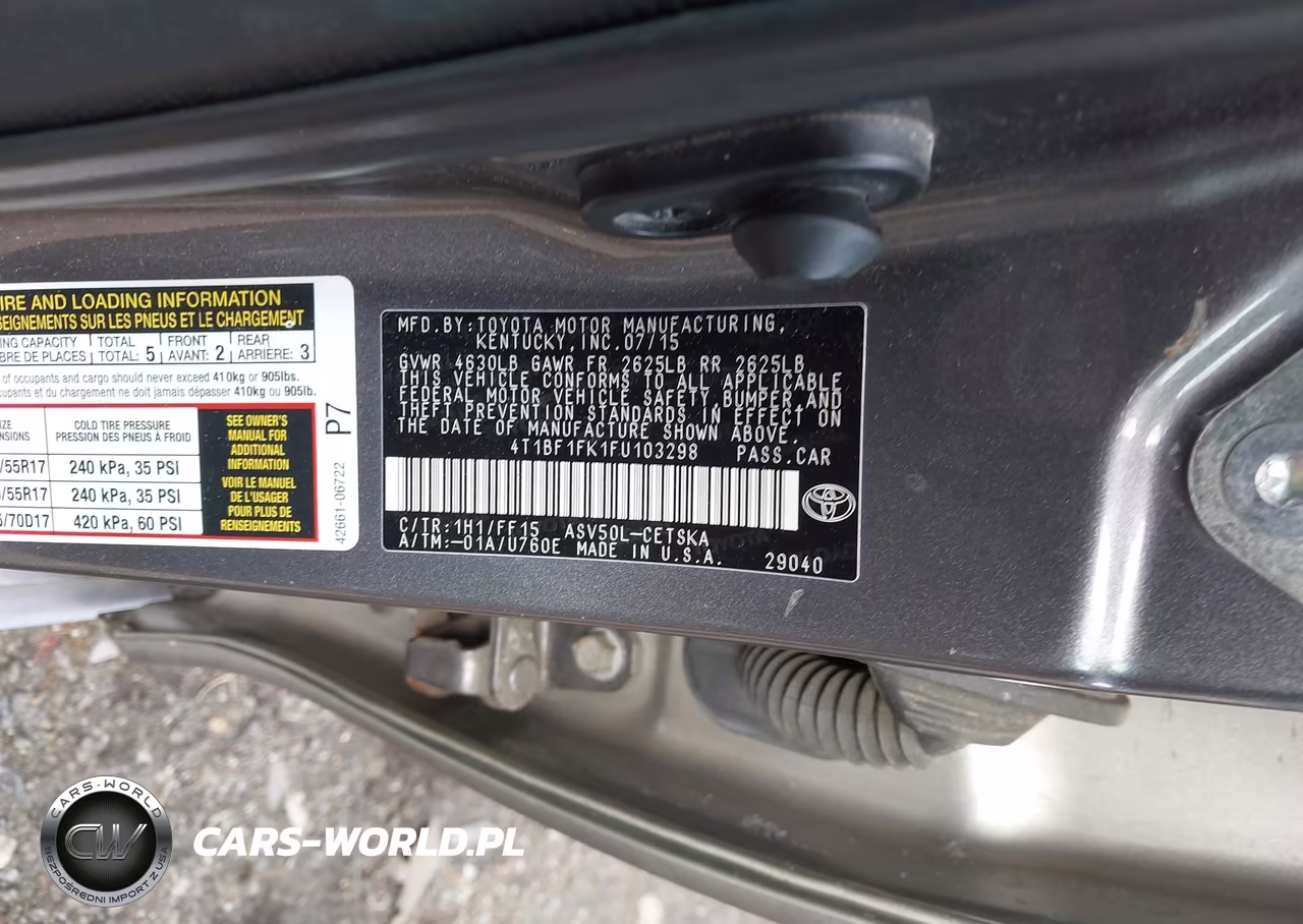 2015 Toyota Camry Se VIN:4T1BF1FK1FU103298 - 9