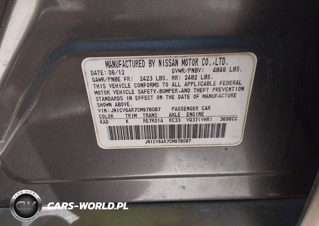 2012 Infiniti G37X VIN:JN1CV6AR7CM978087 - 9
