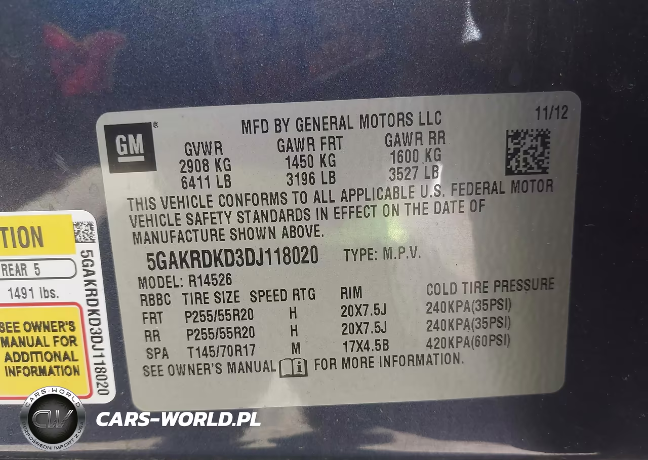 2013 Buick Enclave Premium VIN:5GAKRDKD3DJ118020 - 9