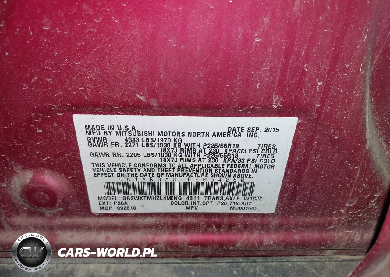 2015 Mitsubishi Outlander Sport Es VIN:4A4AR3AU4FE054080 - 9