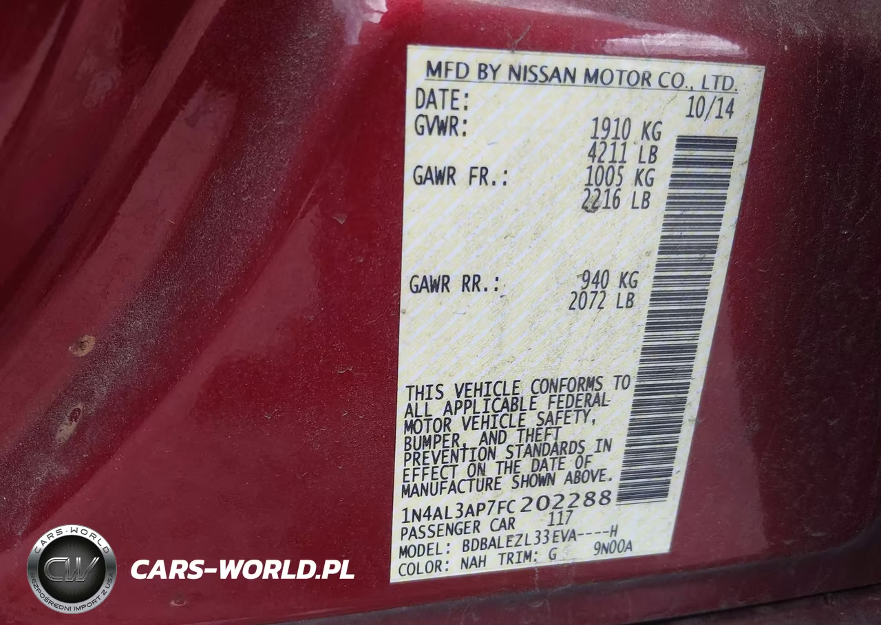2015 Nissan Altima 2.5 S VIN:1N4AL3AP7FC202288 - 9