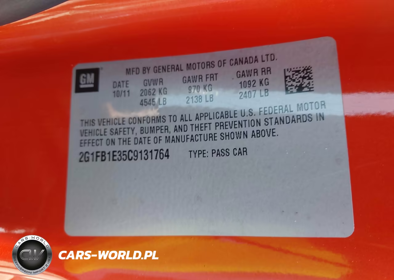 2012 Chevrolet Camaro 1Lt VIN:2G1FB1E35C9131764 - 9
