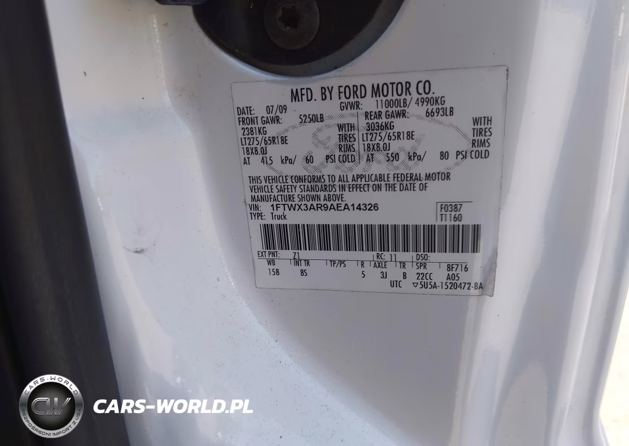 2010 Ford F-350 VIN:1FTWX3AR9AEA14326 - 9