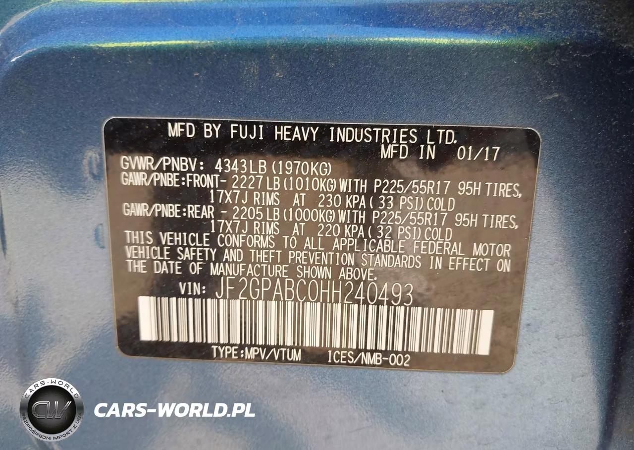 2017 Subaru Crosstrek 2.0I Premium VIN:JF2GPABC0HH240493 - 9