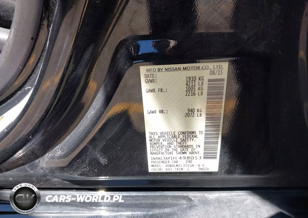 2015 Nissan Altima 2.5 Sv VIN:1N4AL3AP1FC498053 - 9