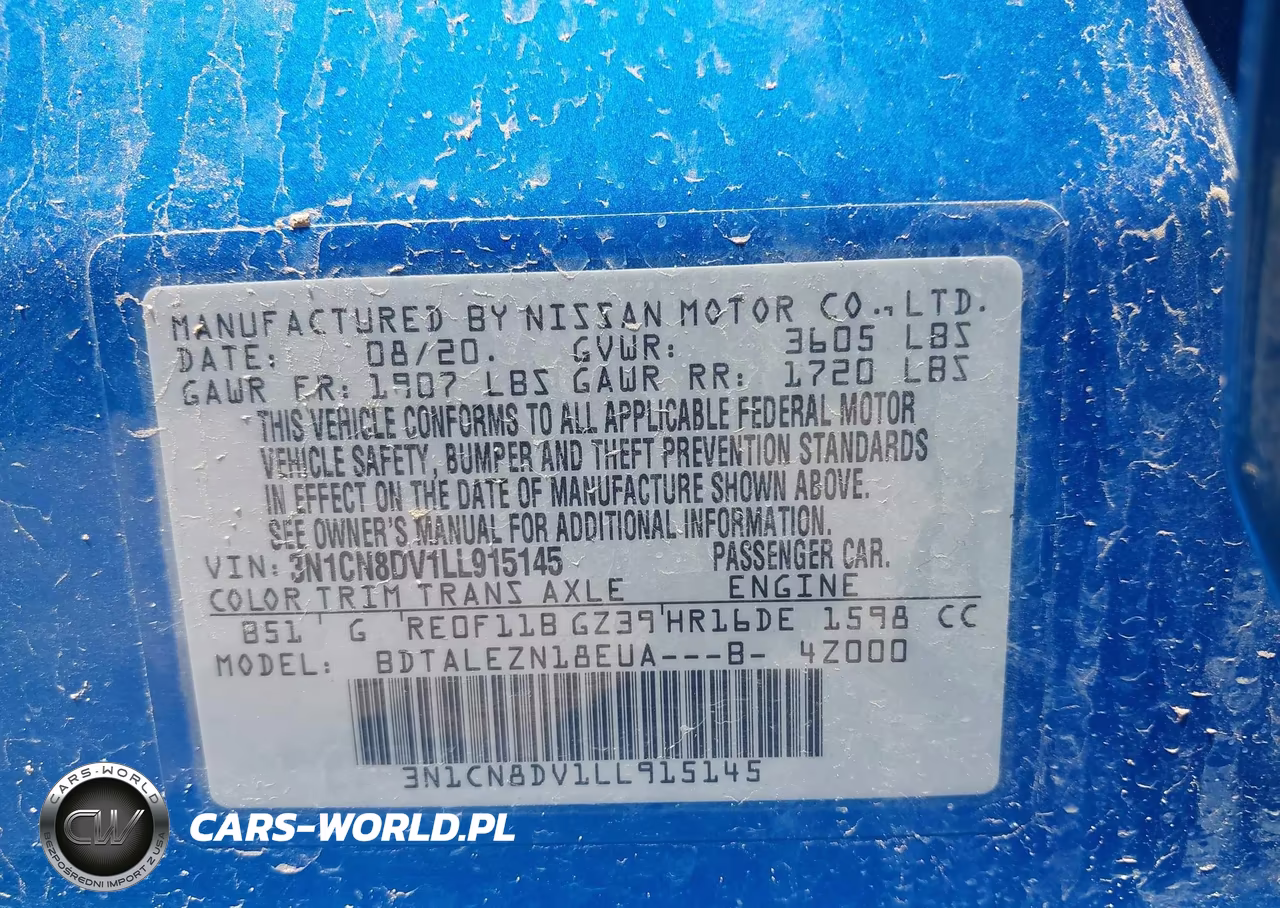 2020 Nissan Versa S Xtronic Cvt VIN:3N1CN8DV1LL915145 - 9
