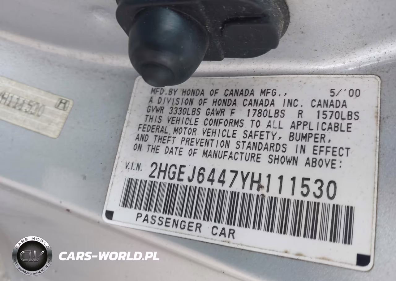 2000 Honda Civic Dx VIN:2HGEJ6447YH111530 - 9