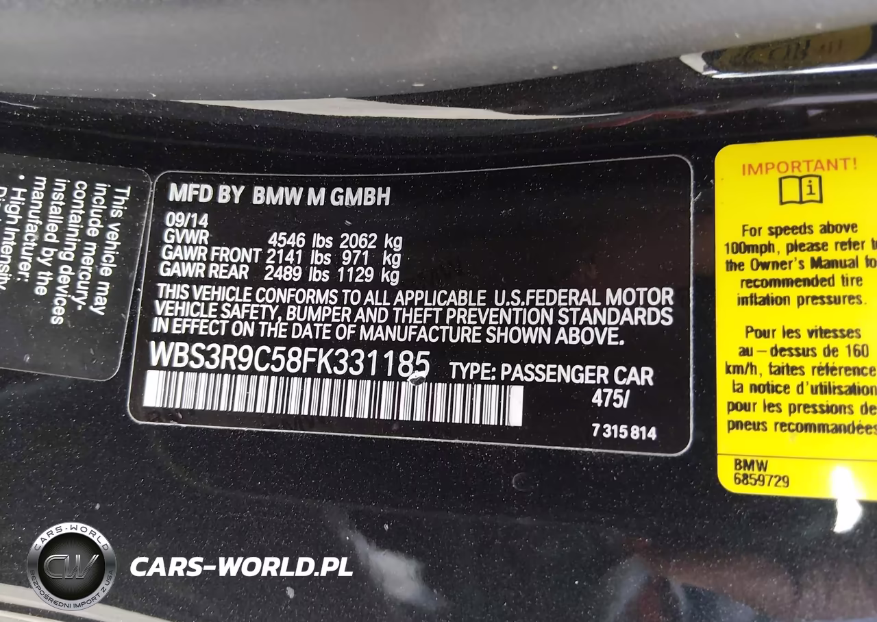 2015 BMW M4 VIN:WBS3R9C58FK331185 - 9
