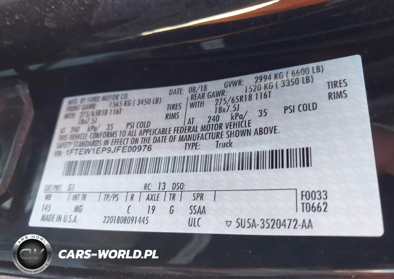 2018 Ford F-150 Xlt VIN:1FTEW1EP9JFE00976 - 9