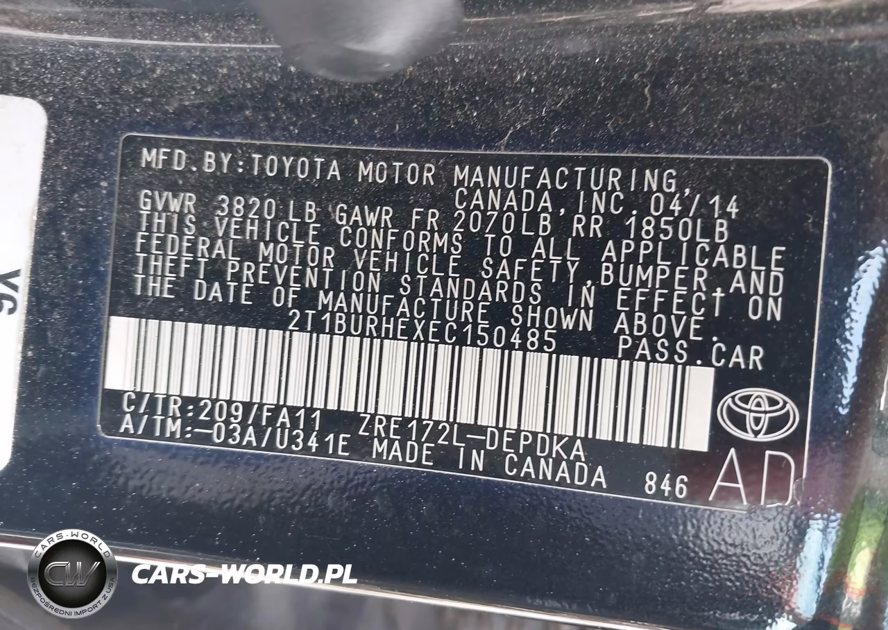 2014 Toyota Corolla L VIN:2T1BURHEXEC150485 - 9