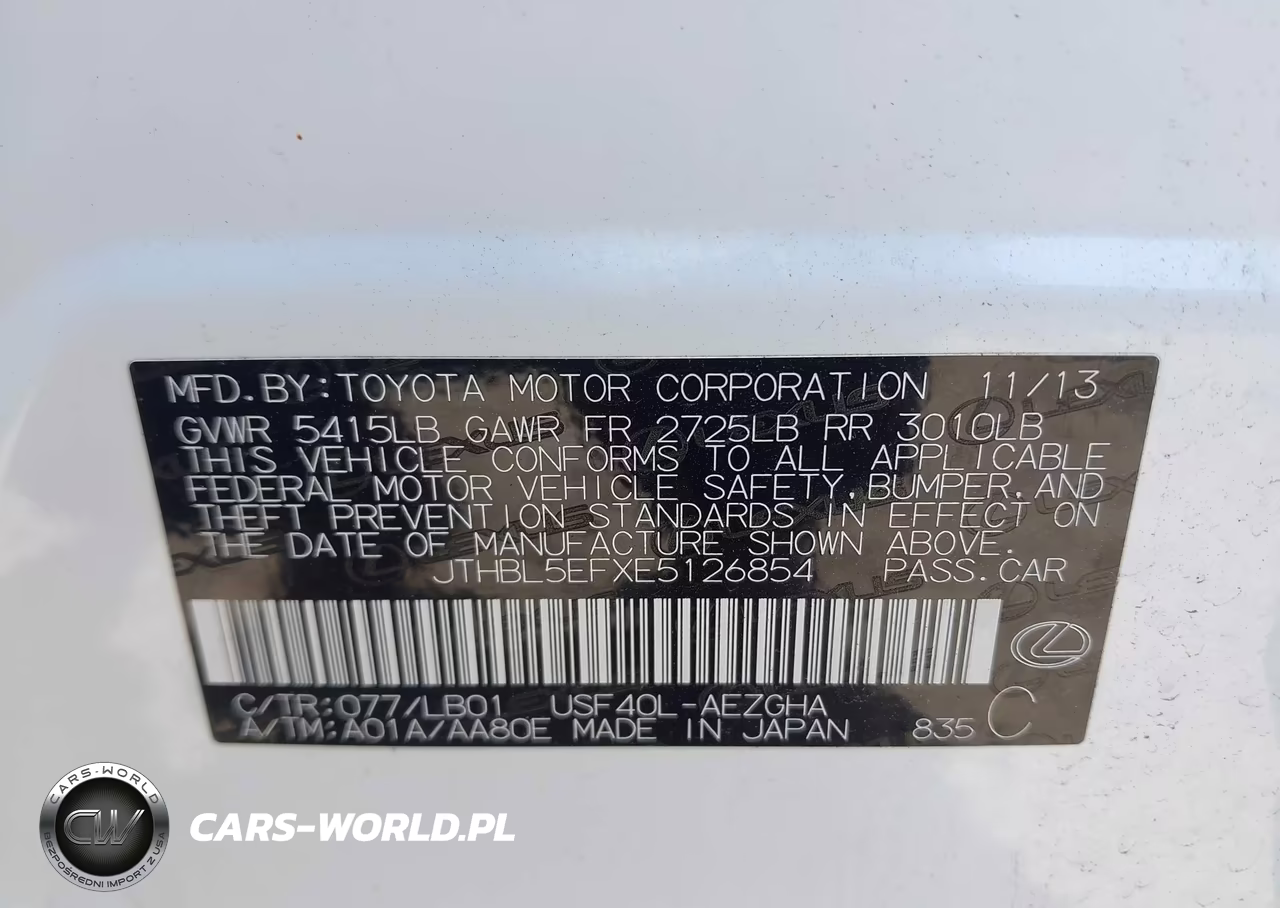 2014 Lexus Ls 460 VIN:JTHBL5EFXE5126854 - 9