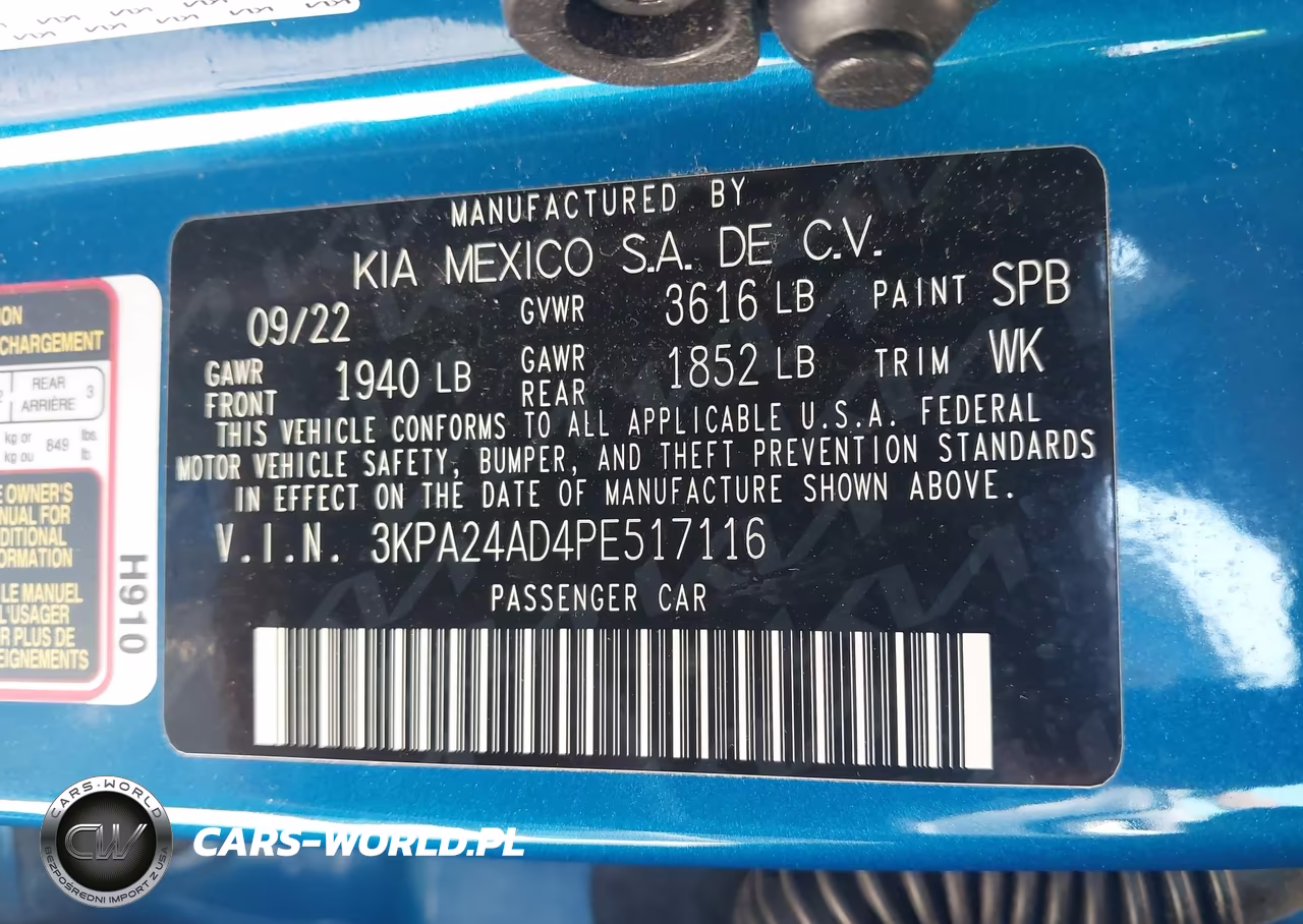 2023 Kia Rio S VIN:3KPA24AD4PE517116 - 9