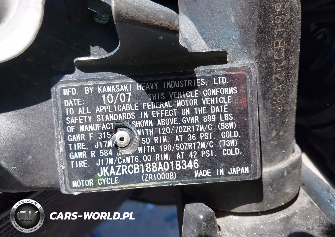 2008 Kawasaki Zr1000 B VIN:JKAZRCB188A018346 - 10