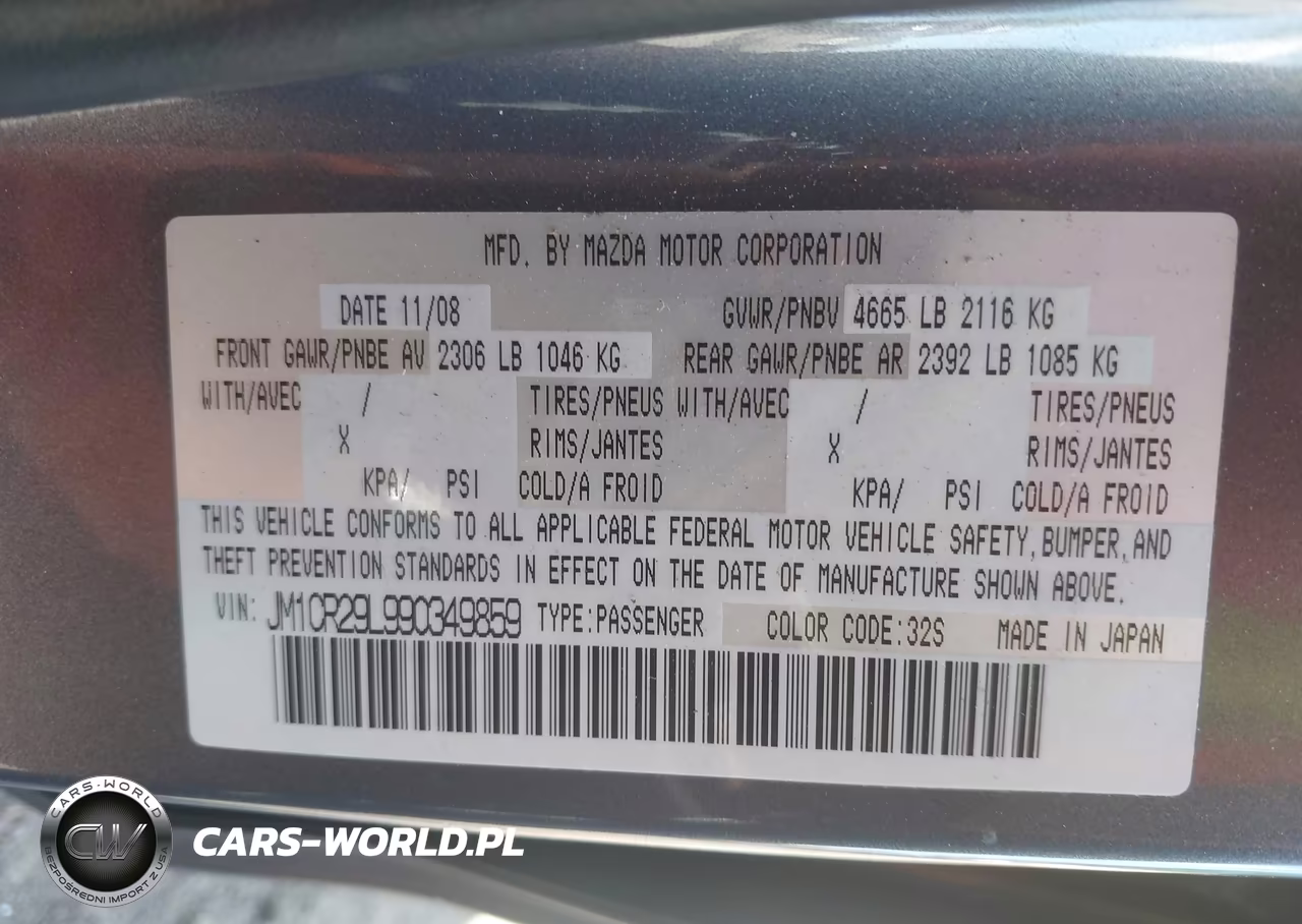 2009 Mazda Mazda5 Grand Touring VIN:JM1CR29L990349859 - 9