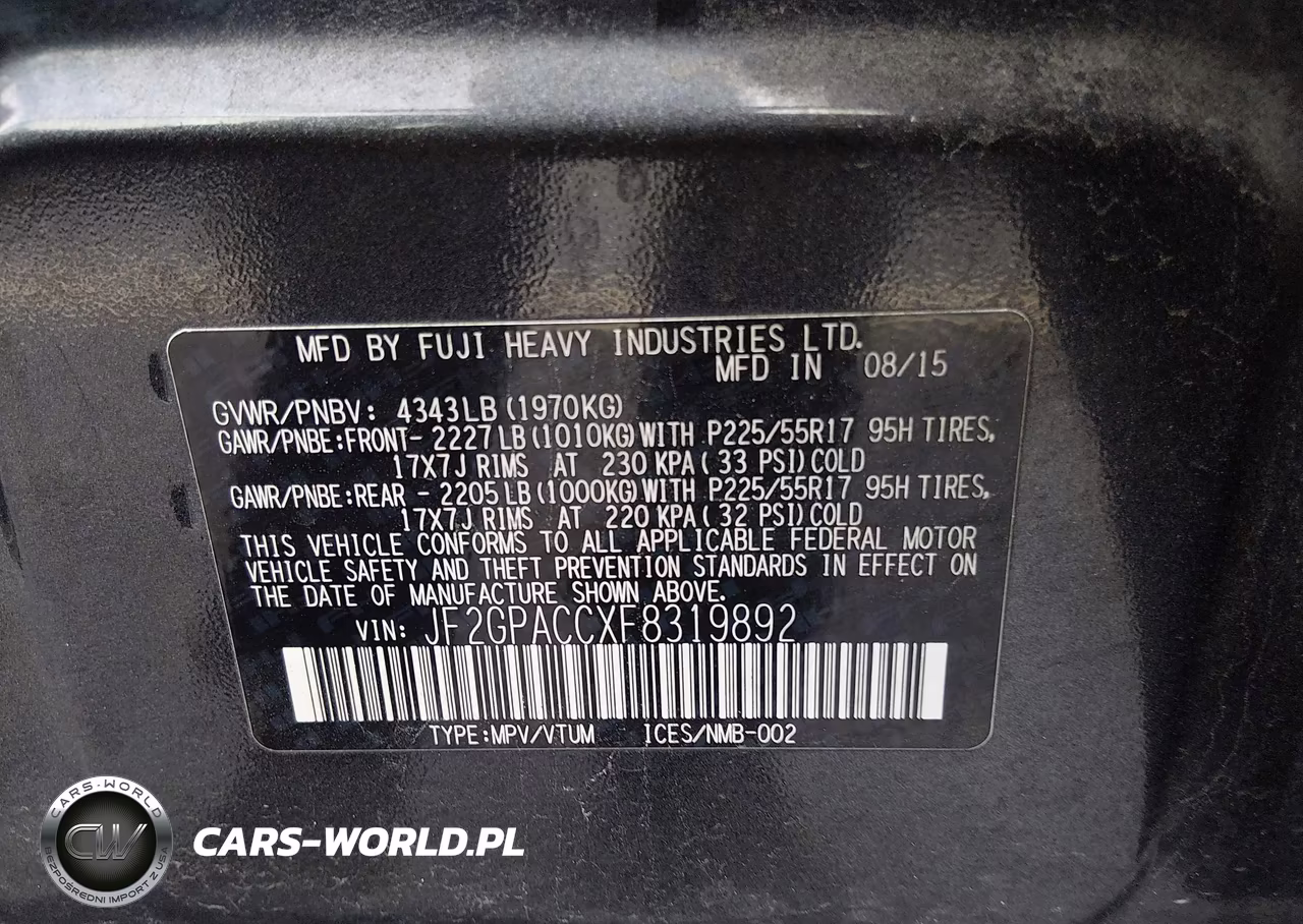 2015 Subaru Xv Crosstrek 2.0I Premium VIN:JF2GPACCXF8319892 - 9