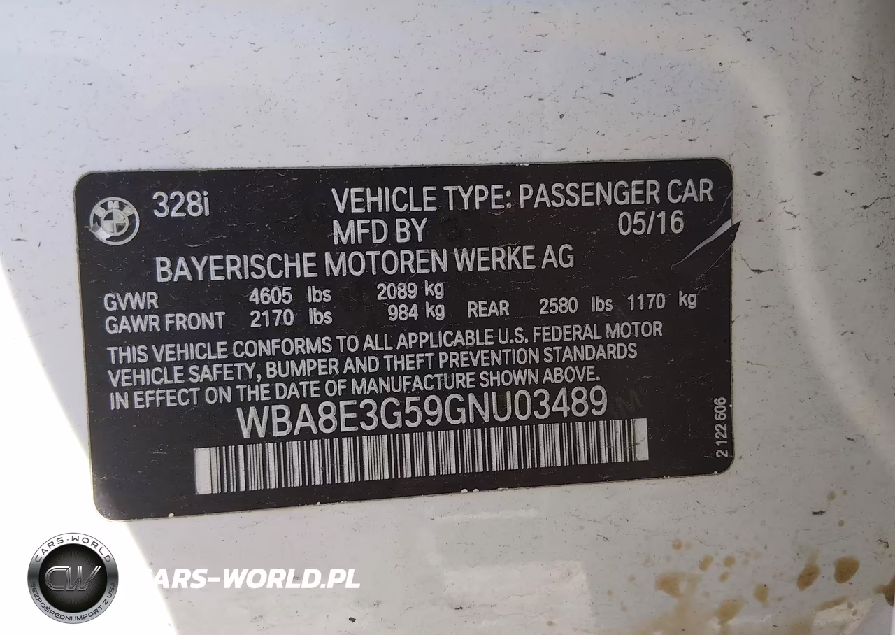 2016 BMW 328I xDrive VIN:WBA8E3G59GNU03489 - 9