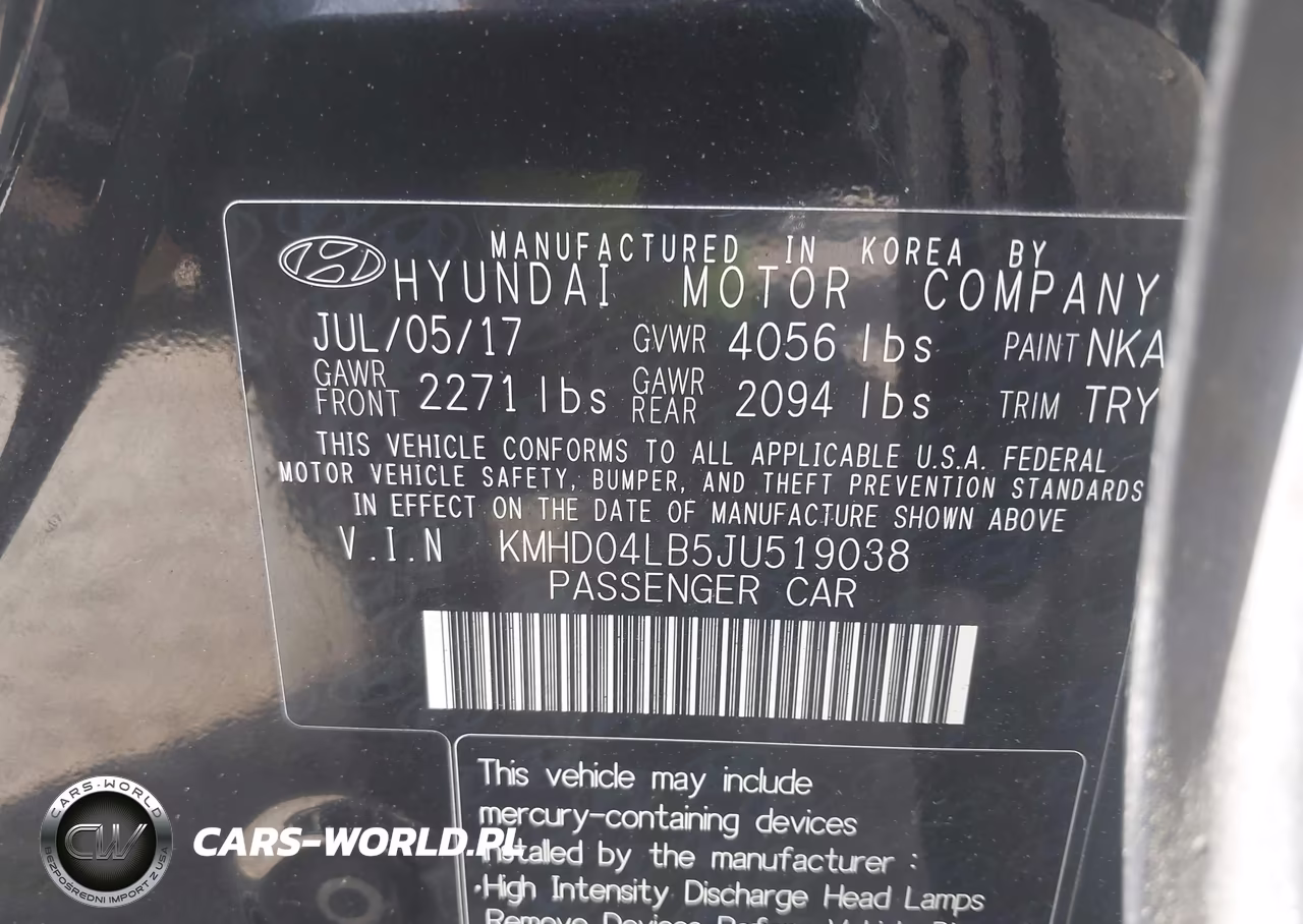 2018 Hyundai Elantra Sport VIN:KMHD04LB5JU519038 - 9
