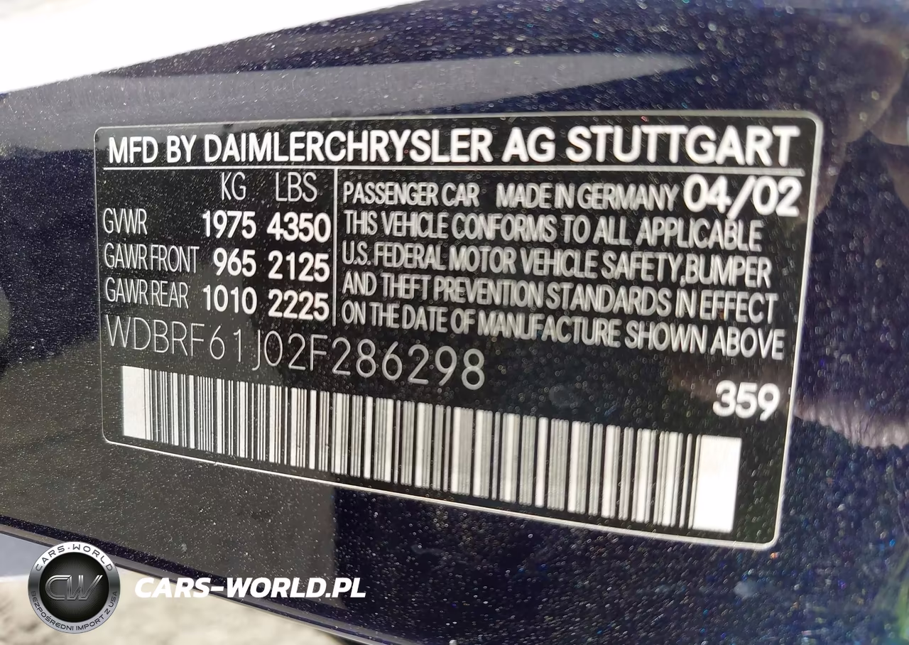 2002 Mercedes-Benz C 240 VIN:WDBRF61J02F286298 - 9