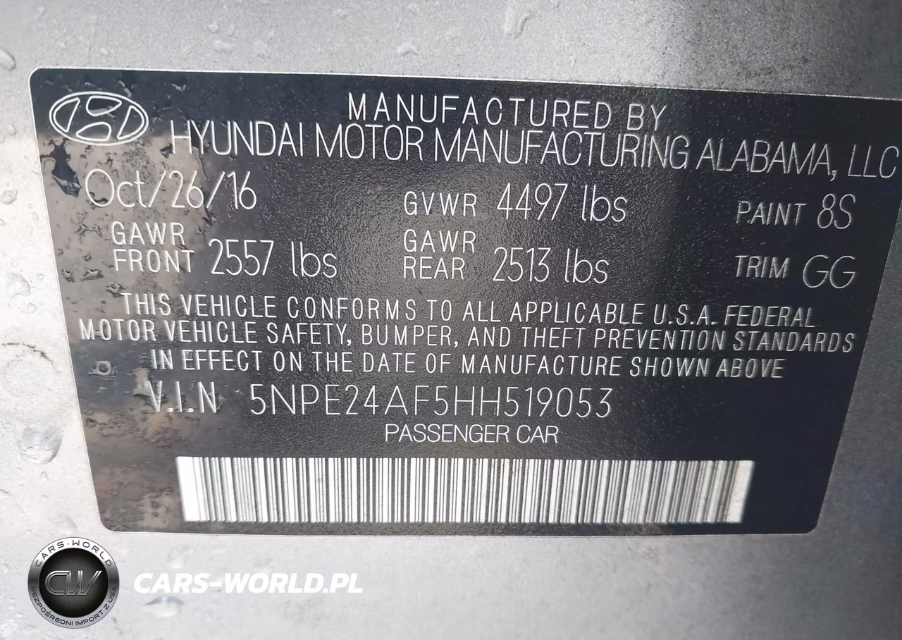 2017 Hyundai Sonata VIN:5NPE24AF5HH519053 - 9