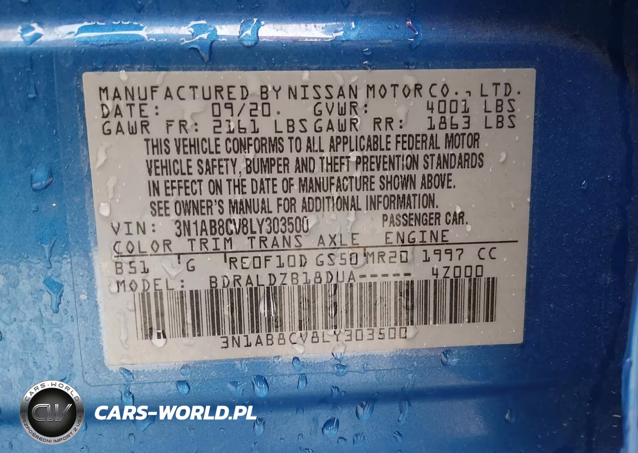 2020 Nissan Sentra Sv Xtronic Cvt VIN:3N1AB8CV8LY303500 - 9