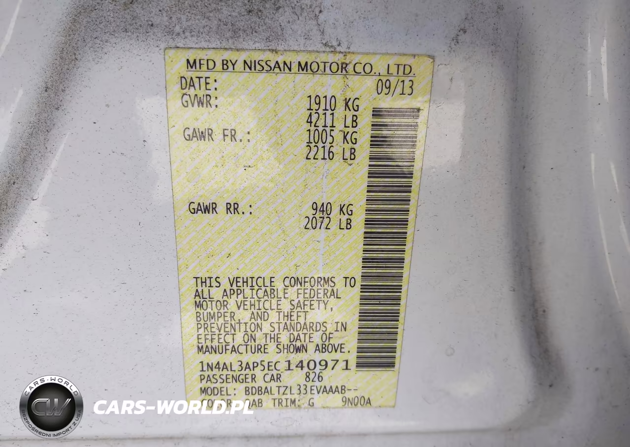 2014 Nissan Altima 2.5 Sv VIN:1N4AL3AP5EC140971 - 9