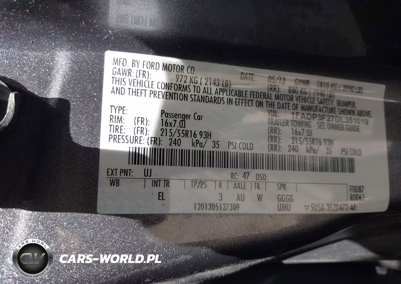 2013 Ford Focus Se VIN:1FADP3F27DL351019 - 9