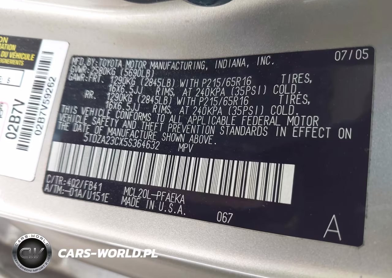 2005 Toyota Sienna Le VIN:5TDZA23CX5S364632 - 9
