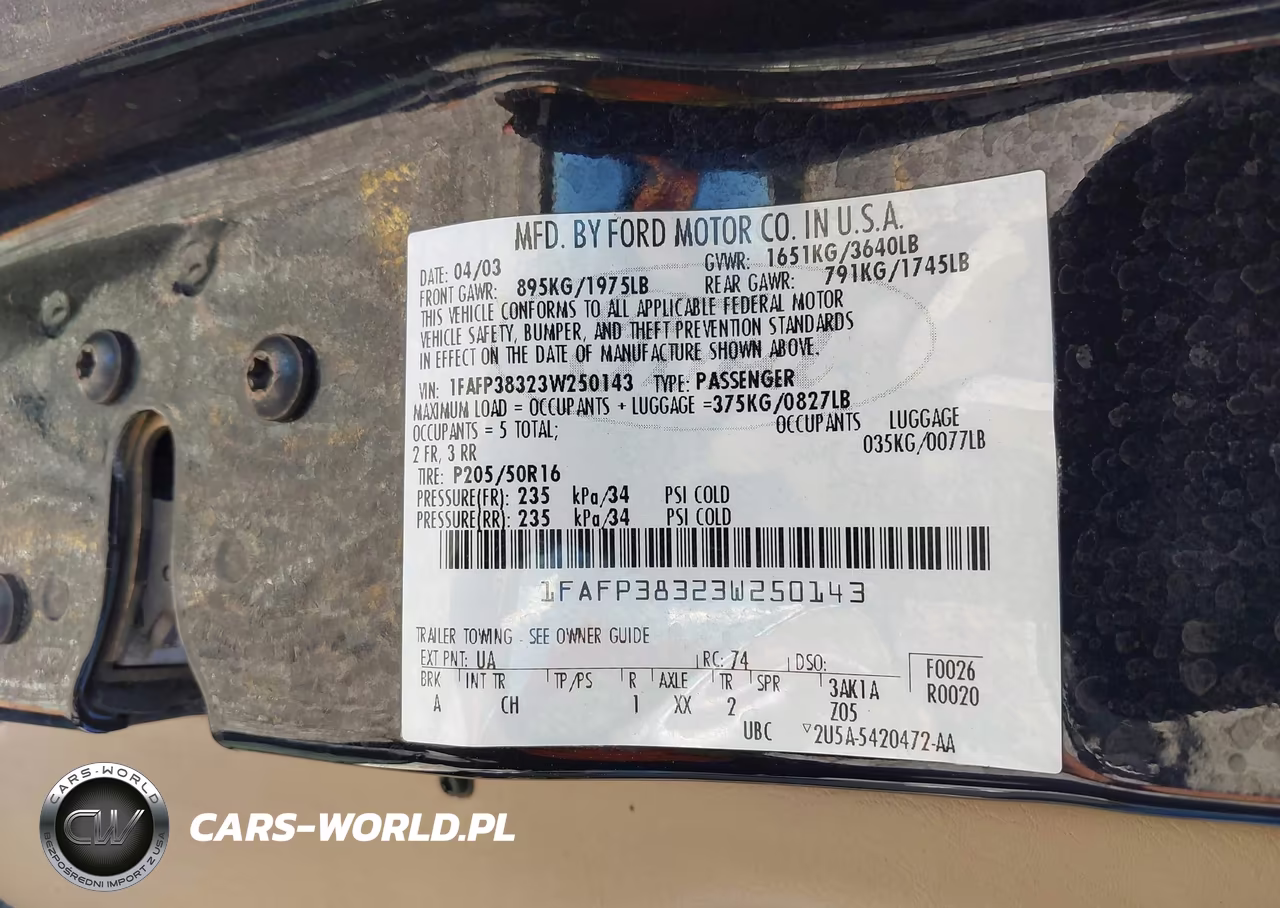 2003 Ford Focus Zts VIN:1FAFP38323W250143 - 9