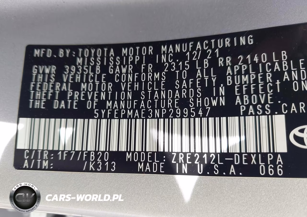2022 Toyota Corolla Le VIN:5YFEPMAE3NP299547 - 9