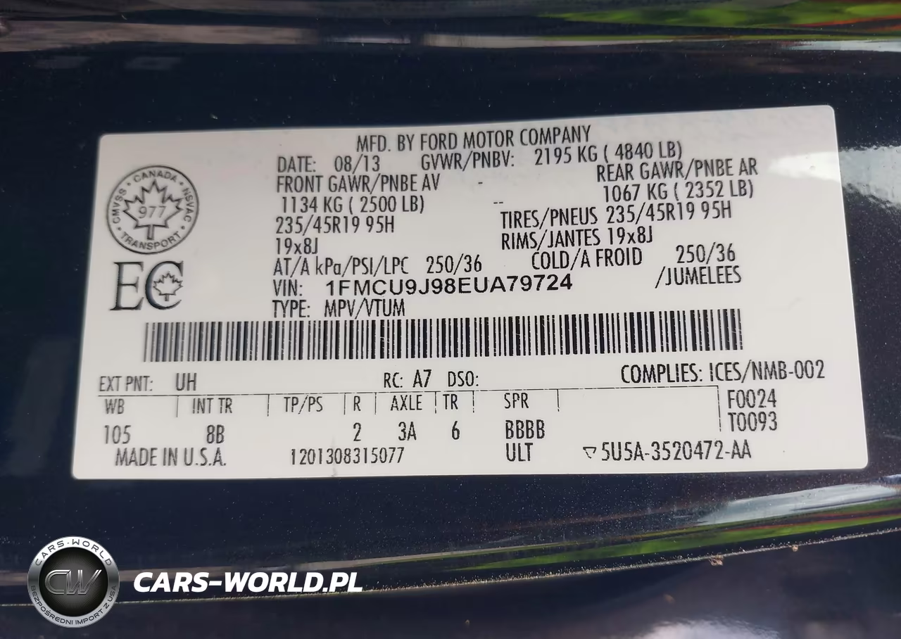 2014 Ford Escape Titanium VIN:1FMCU9J98EUA79724 - 9