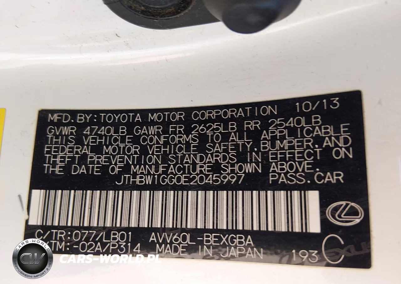 2014 Lexus Es 300H VIN:JTHBW1GG0E2045997 - 9