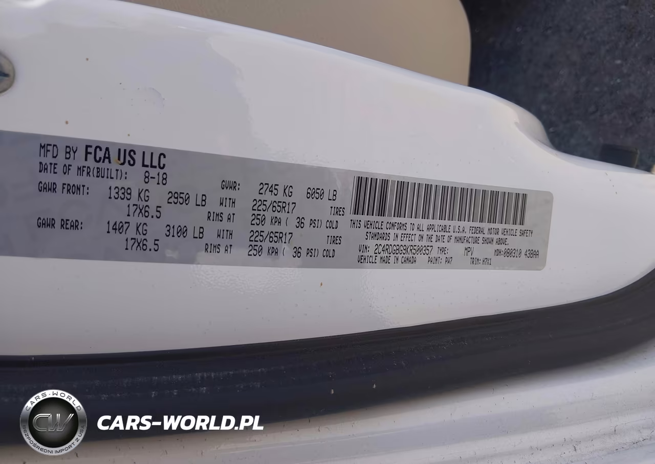 2019 Dodge Grand Caravan Se VIN:2C4RDGBG9KR500357 - 9
