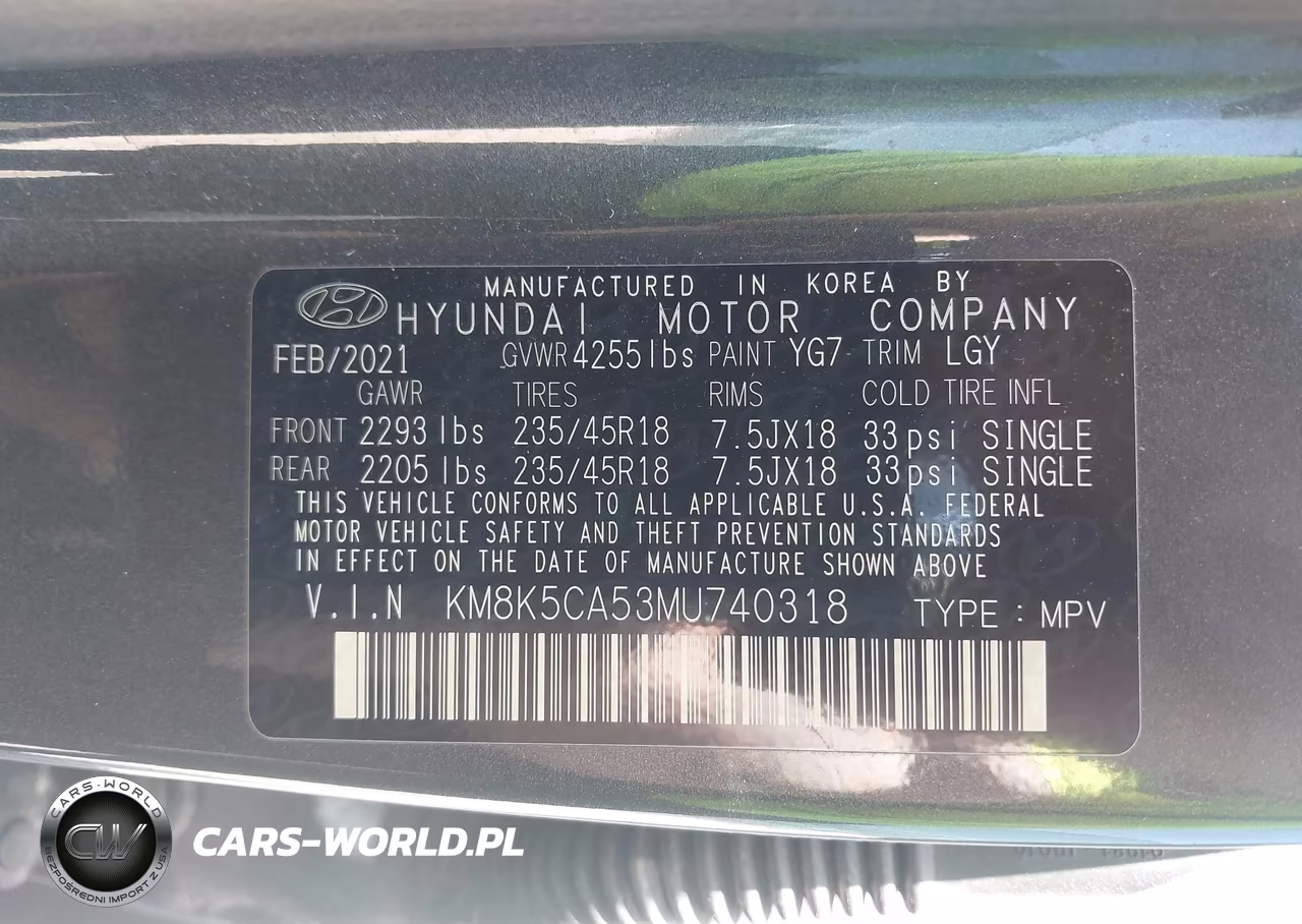 2021 Hyundai Kona Ultimate VIN:KM8K5CA53MU740318 - 9