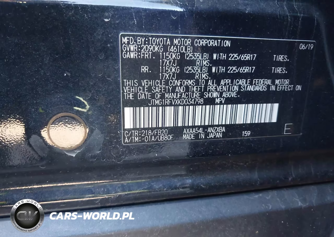 2019 Toyota Rav4 Le VIN:JTMG1RFVXKD034798 - 9