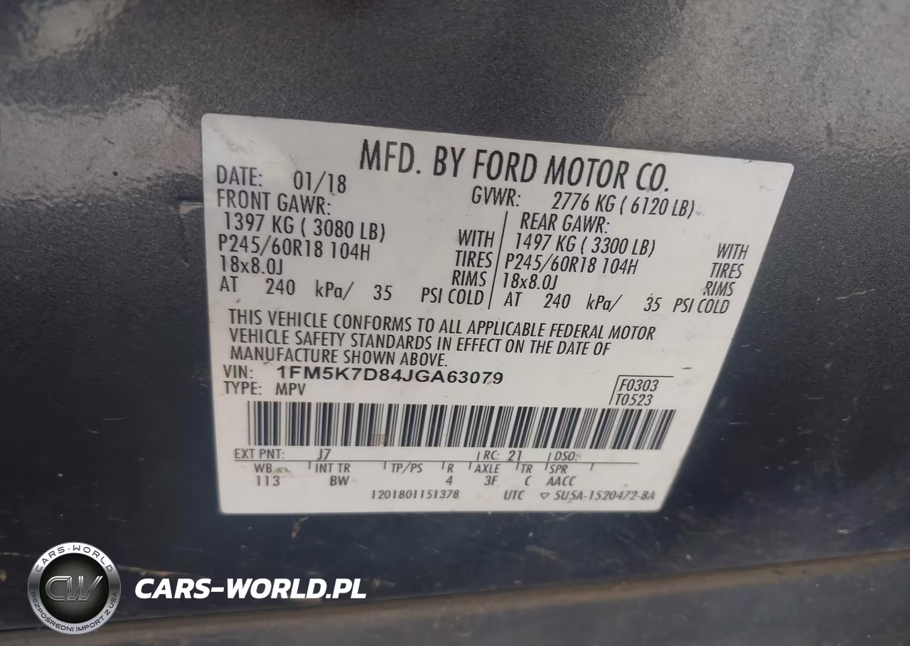 2018 Ford Explorer Xlt VIN:1FM5K7D84JGA63079 - 9