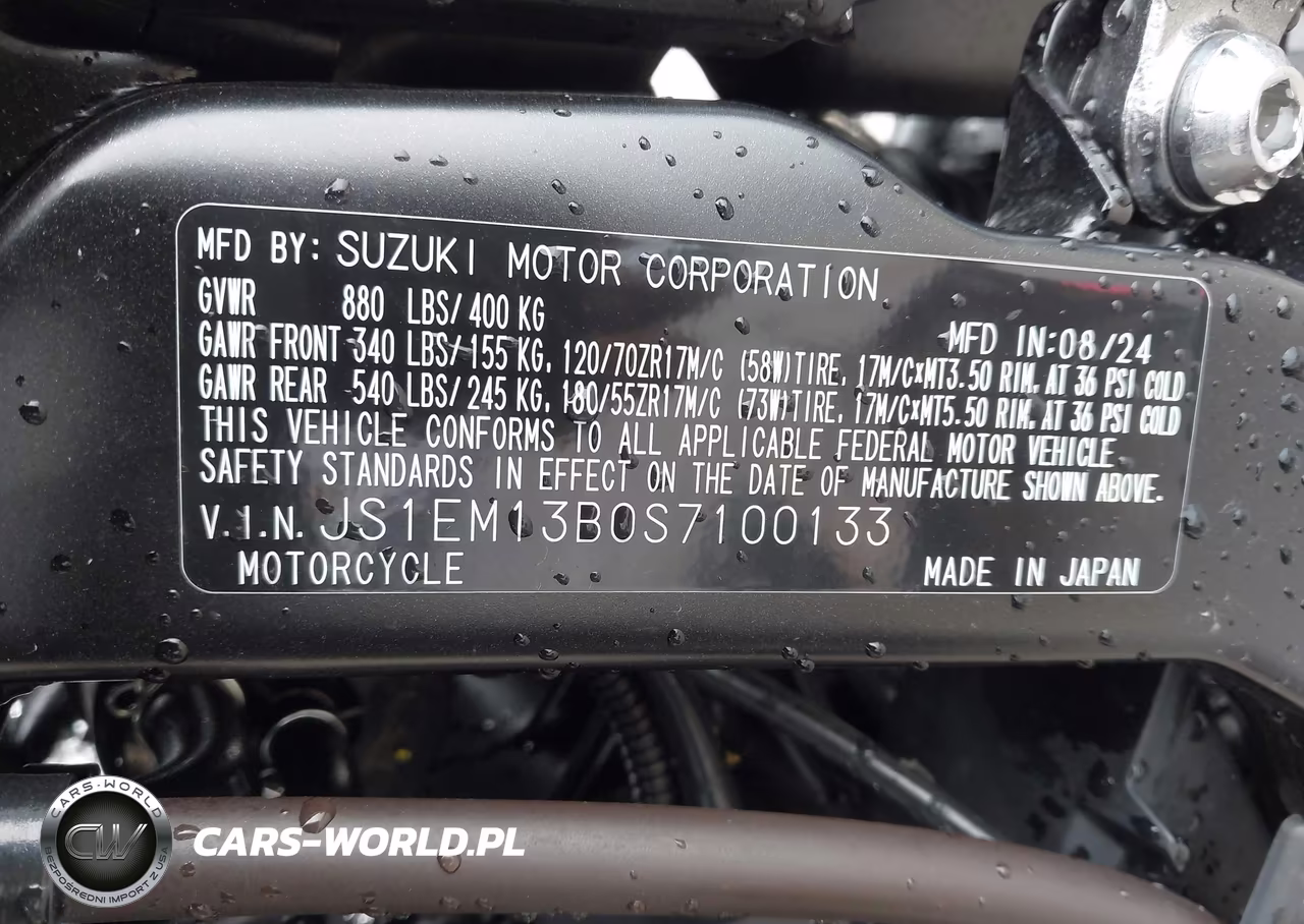 2025 Suzuki Gsx800 F VIN:JS1EM13B0S7100133 - 10