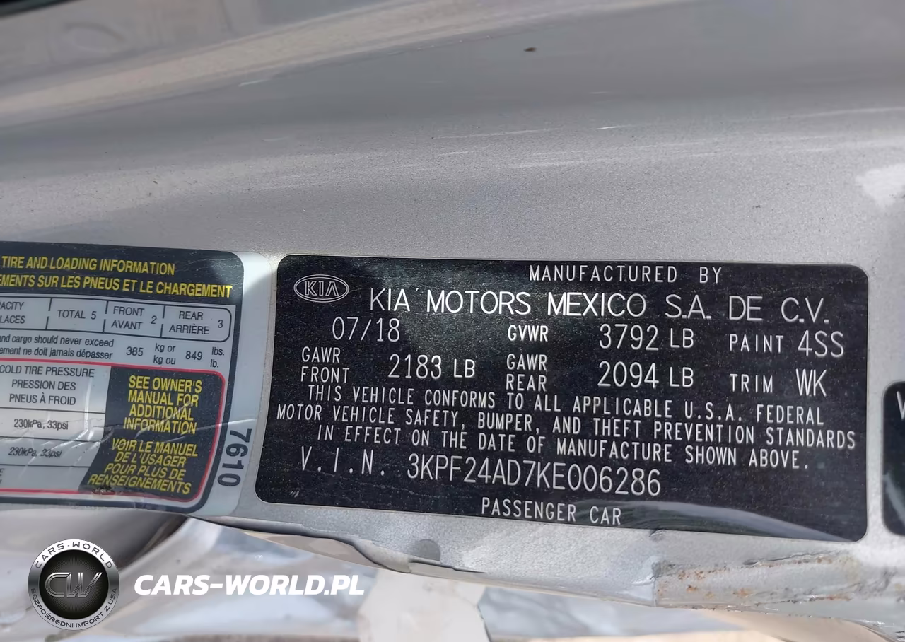 2019 Kia Forte Lxs VIN:3KPF24AD7KE006286 - 9