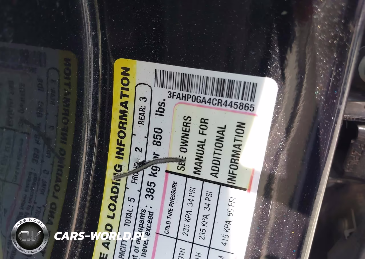 2012 Ford Fusion S VIN:3FAHP0GA4CR445865 - 9