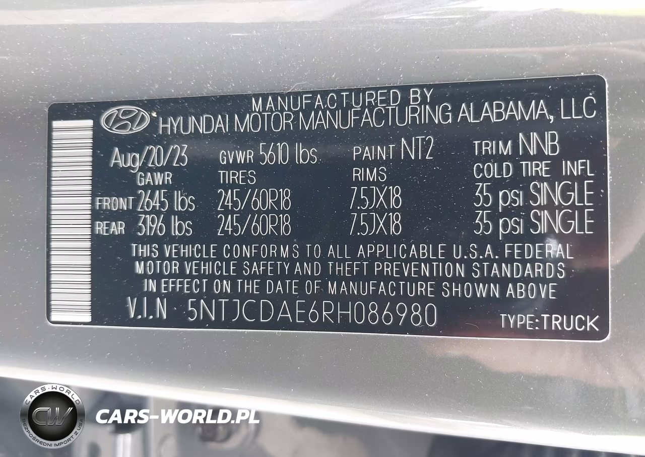 2024 Hyundai Santa Cruz Sel VIN:5NTJCDAE6RH086980 - 9