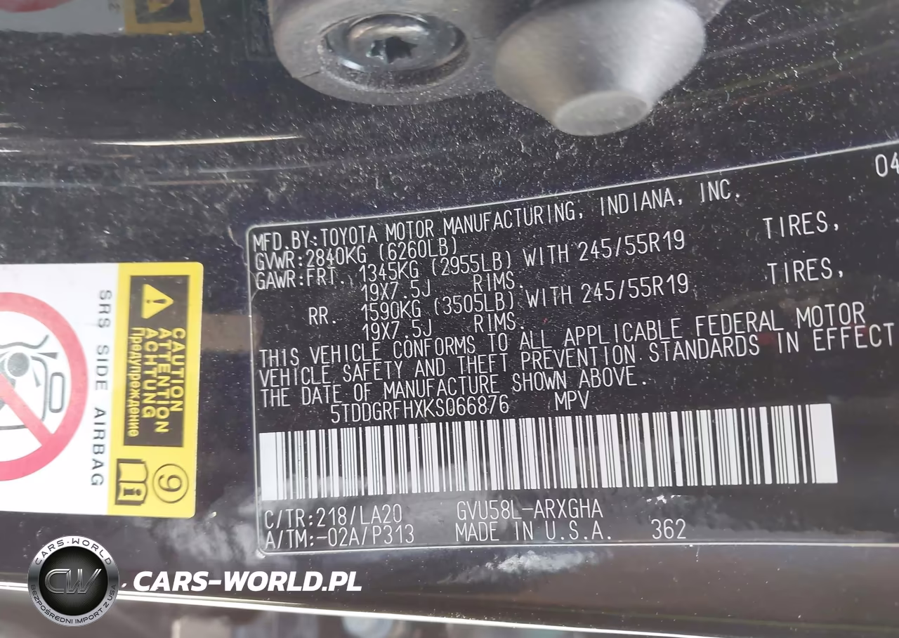 2019 Toyota Highlander Hybrid Limited Platinum VIN:5TDDGRFHXKS066876 - 9